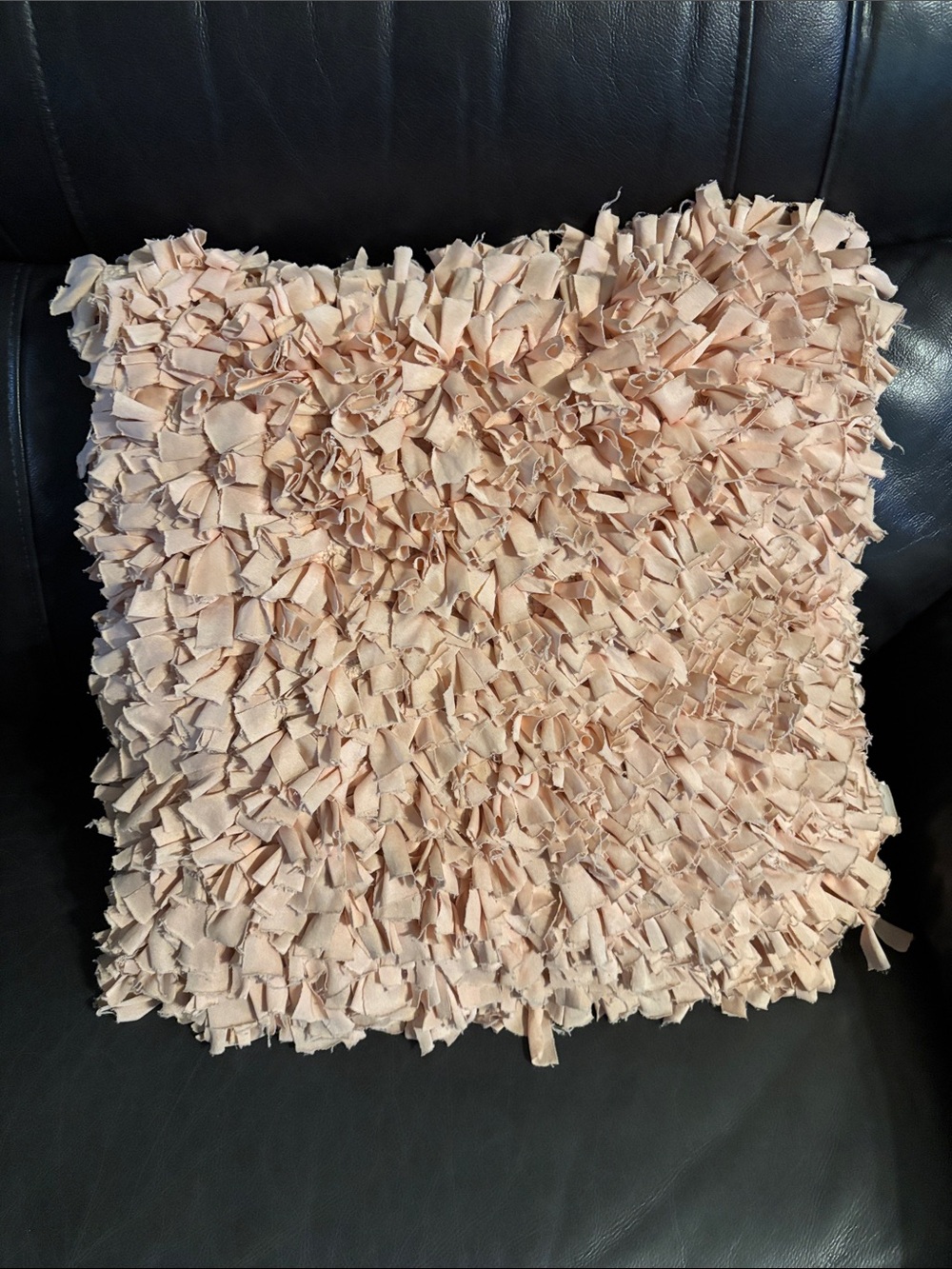 Blush Ruffle Accent Pillow - Soft Pink Decorative Throw